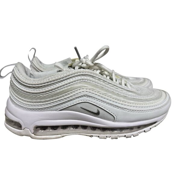 Nike Air Max 97 Women's Sneakers Shoes Size 8Triple White Leather Mesh - Picture 1 of 15